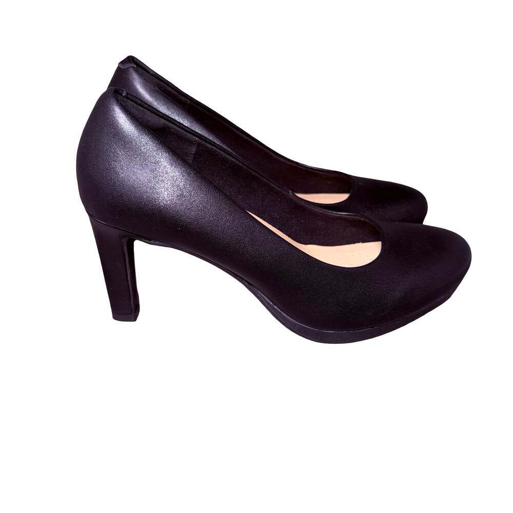 New Clarks Collection Black Leather Pumps Size 7 - Picture 2 of 6